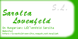 sarolta lovenfeld business card